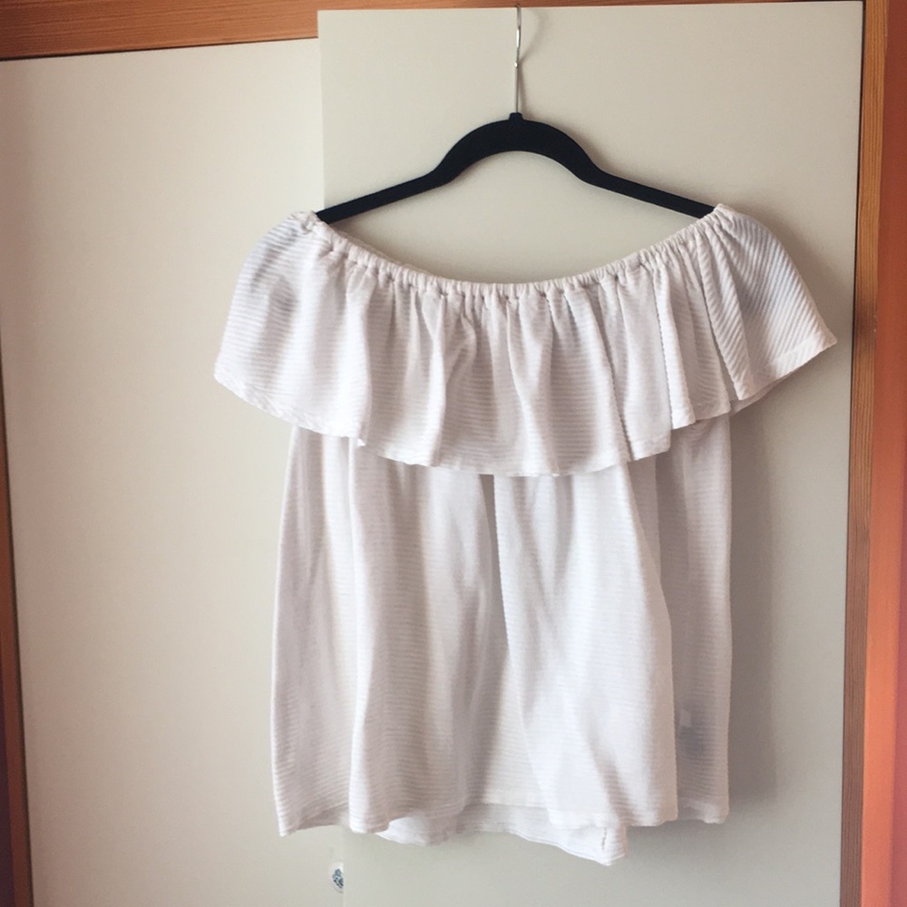Off the shoulder white blouse